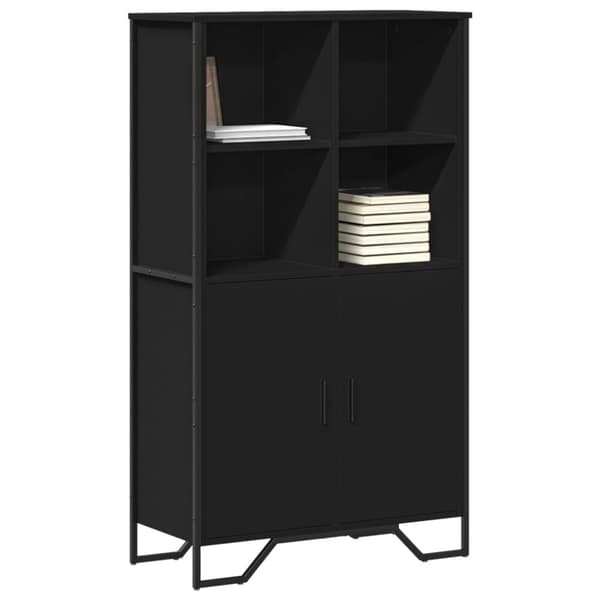 vidaXL Highboard svart 79,5x35,5x137,5 cm konstruert tre