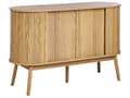 Miniatyrbillede 7 af 11: Kommode lyst træ MDF 6 skuffer 2 par skydelåger træben skydelåger