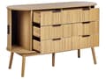 Miniatyrbillede 9 af 11: Kommode lyst træ MDF 6 skuffer 2 par skydelåger træben skydelåger