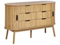 Miniatyrbillede 1 af 11: Kommode lyst træ MDF 6 skuffer 2 par skydelåger træben skydelåger