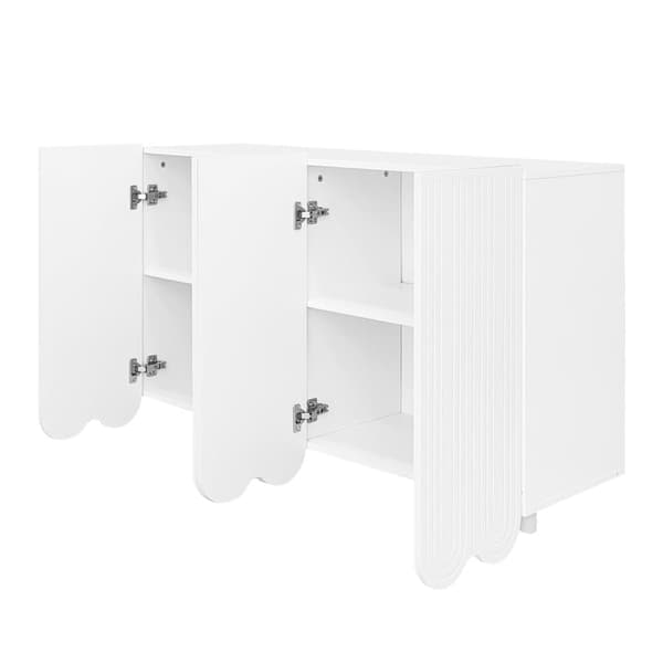 Modern Skænk - 4 U-formede låger med hylder - Sort