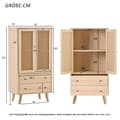 Pikkukuva 6 / 8: Highboard - 2 ovea ja 2 laatikkoa - maalaistyyli - luonnollinen