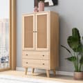Pikkukuva 2 / 8: Highboard - 2 ovea ja 2 laatikkoa - maalaistyyli - luonnollinen