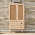 Pikkukuva 1 / 8: Highboard - 2 ovea ja 2 laatikkoa - maalaistyyli - luonnollinen
