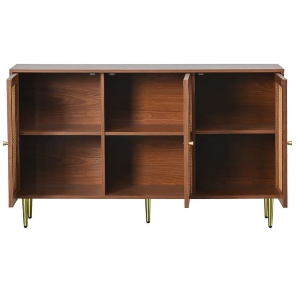 Sideboard i rotting med metallhandtag - 3 dörrar - Mörk natur