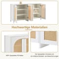 Miniatyrbillede 5 af 8: Moderne skænk med justerbare hylder - rattanlåger - MDF - hvid
