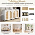Miniatyrbillede 6 af 8: Moderne skænk med justerbare hylder - rattanlåger - MDF - hvid