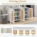 Miniatyrbillede 8 af 8: Moderne skænk med justerbare hylder - rattanlåger - MDF - hvid