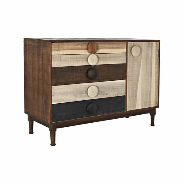 Skänk DKD Home Decor Mörkbrun Naturell Svart Beige