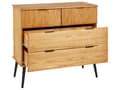 Miniatyrbilde 6 av 10: Kommode i Lyst Tre Furu med 4 Skuffer Moderne Design Soverom Stue