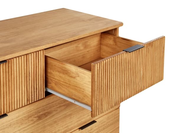 Byrå Ljust Trä Tall Trä 4 Lådor Modern Design Sovrum Vardagsrum
