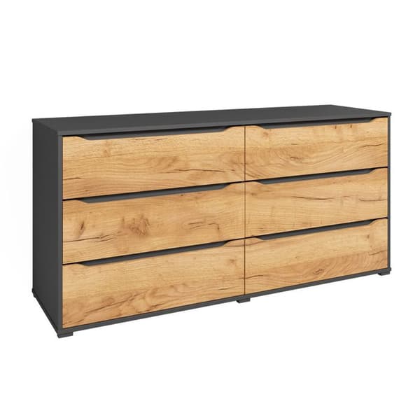 Skänk Ruben, 160 x 77,6 cm med lådor, Gyllene ek/antracit, Vicco