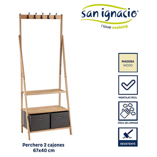 San Ignacio San Ignacio X Kipit 67x40 Cm Garderobestativ Med 3 Hylder