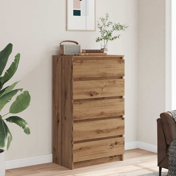 vidaXL Byrå artisan ek 60x36x103 cm konstruerat trä