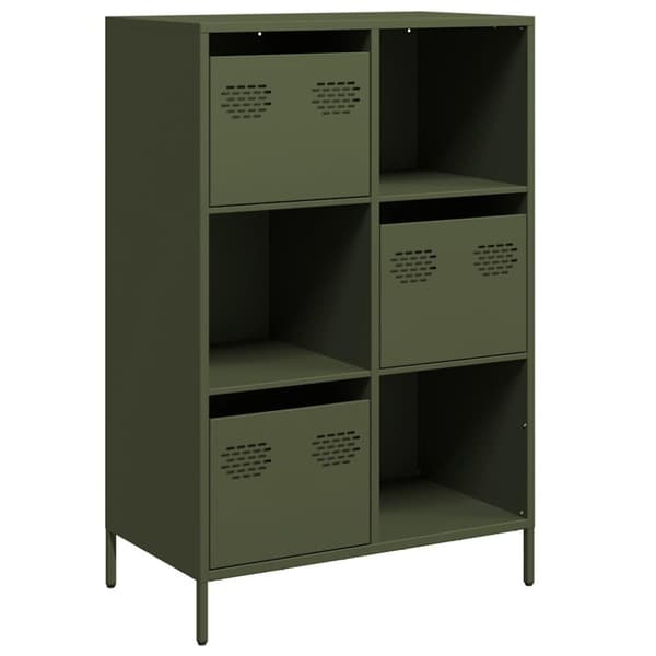 vidaXL Högskåp olivgrön 68x39x103,5 cm stål
