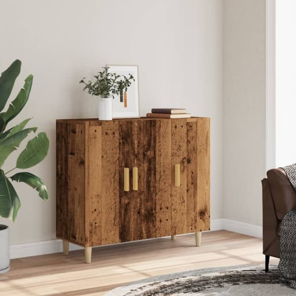 vidaXL Skänk gammalt trä 90x34x80 cm konstruerat trä