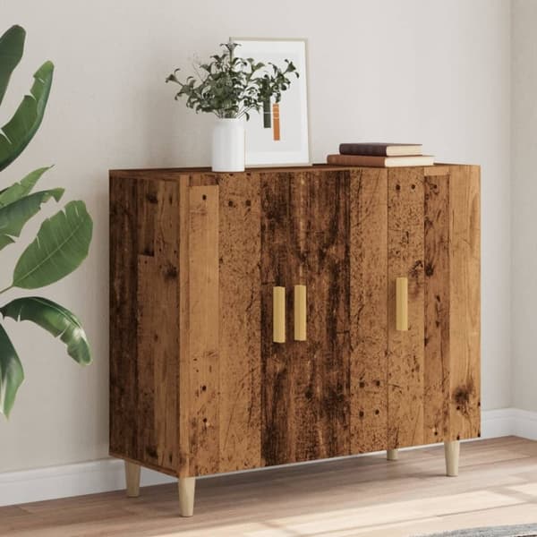 vidaXL Skänk gammalt trä 90x34x80 cm konstruerat trä