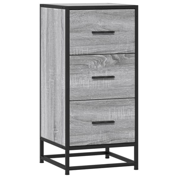 vidaXL Skjenk grå sonoma 35,5x35x76 cm konstruert tre og metall