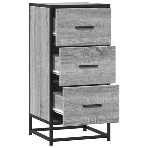 vidaXL Skjenk grå sonoma 35,5x35x76 cm konstruert tre og metall