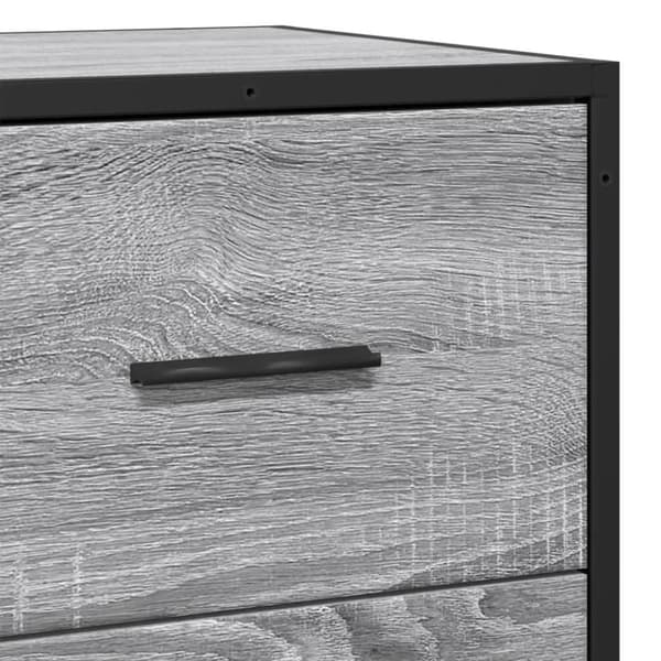 vidaXL Skjenk grå sonoma 35,5x35x76 cm konstruert tre og metall