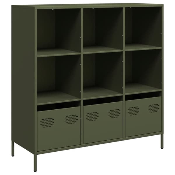 vidaXL Highboard olivengrønn 101,5x39x103,5 cm stål