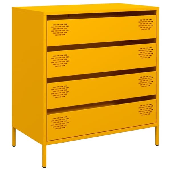 vidaXL skab 68x39x73,5 cm koldvalset stål sennepsgul