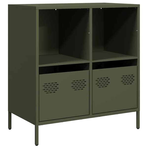 vidaXL senkki oliivinvihreä 68x39x73,5 cm kylmävalssattu teräs