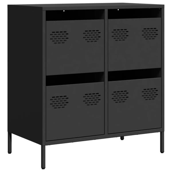 vidaXL Oppbevaringskap svart 68x39x73,5 cm kaldvalset stål