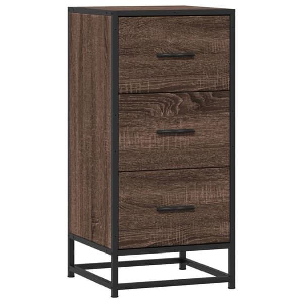 vidaXL skab 35,5x35x76 cm konstrueret træ og metal brun egetræsfarve