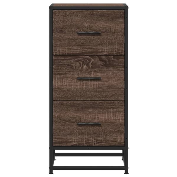 vidaXL skab 35,5x35x76 cm konstrueret træ og metal brun egetræsfarve