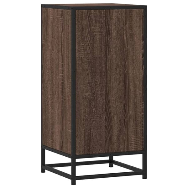 vidaXL skab 35,5x35x76 cm konstrueret træ og metal brun egetræsfarve