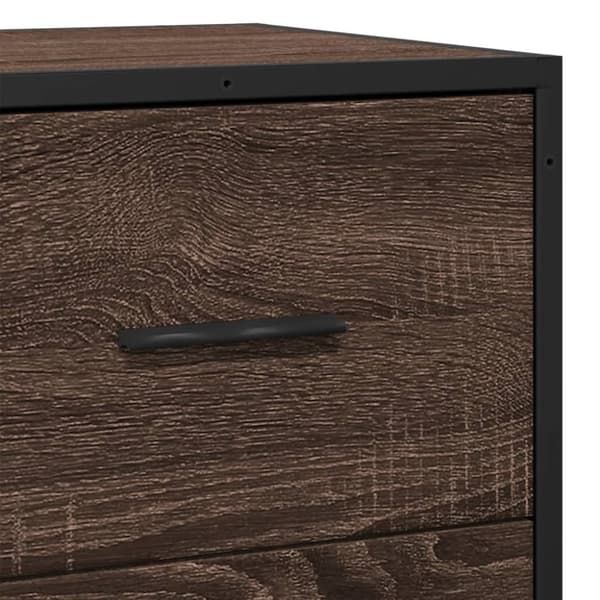 vidaXL skab 35,5x35x76 cm konstrueret træ og metal brun egetræsfarve