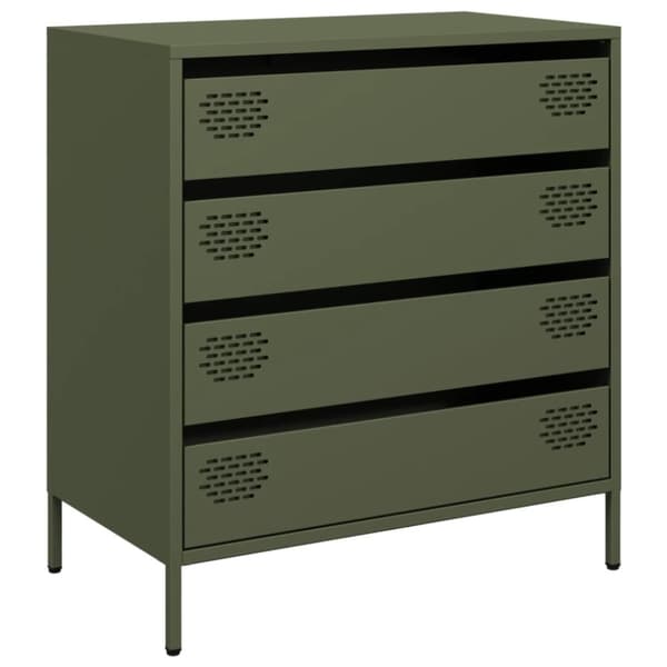 vidaXL Skjenk olivengrønn 68x39x73,5 cm kaldvalset stål