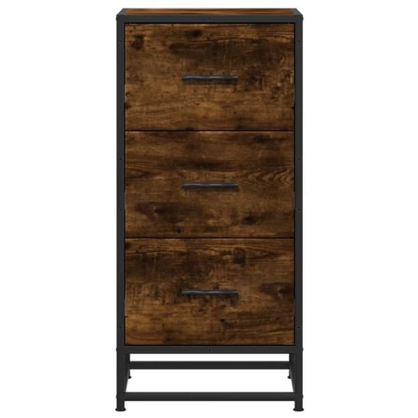 vidaXL skab 35,5x35x76 cm konstrueret træ og metal røget egetræsfarve