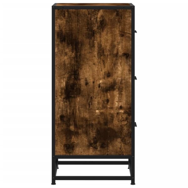 vidaXL skab 35,5x35x76 cm konstrueret træ og metal røget egetræsfarve