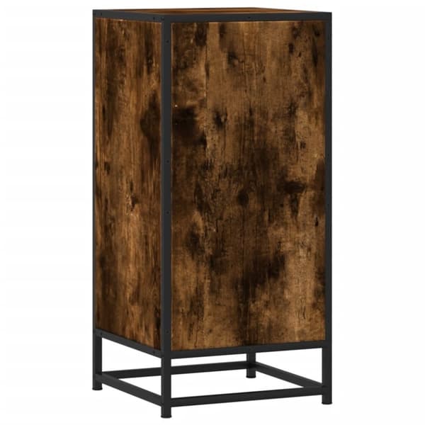 vidaXL skab 35,5x35x76 cm konstrueret træ og metal røget egetræsfarve
