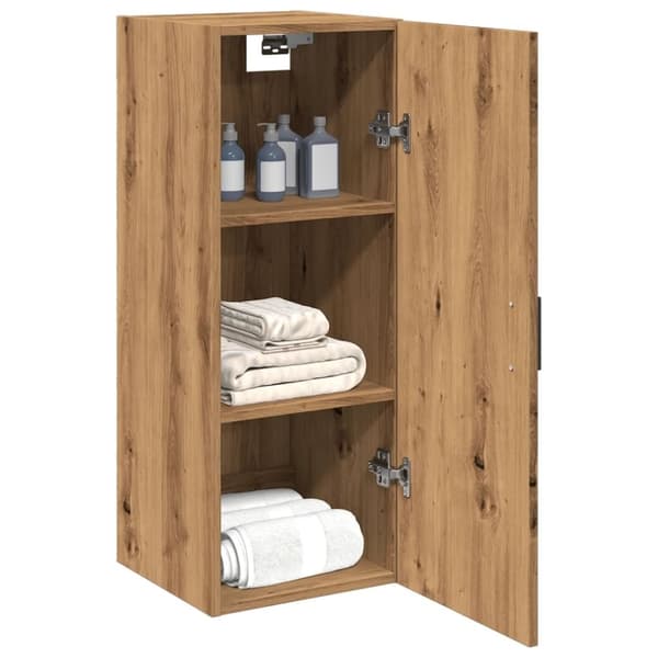 vidaXL vægskab 34,5x34x90 cm konstrueret træ egetræslook