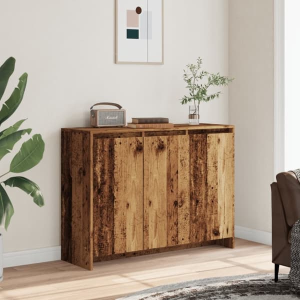 vidaXL skænk 102x33x75 cm konstrueret træ antikt trælook