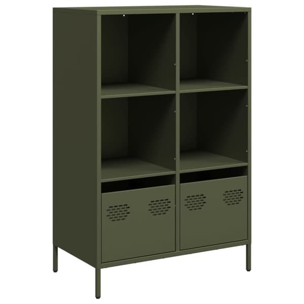 vidaXL Highboard Oliivinvihreä 68x39x103,5 cm Teräs