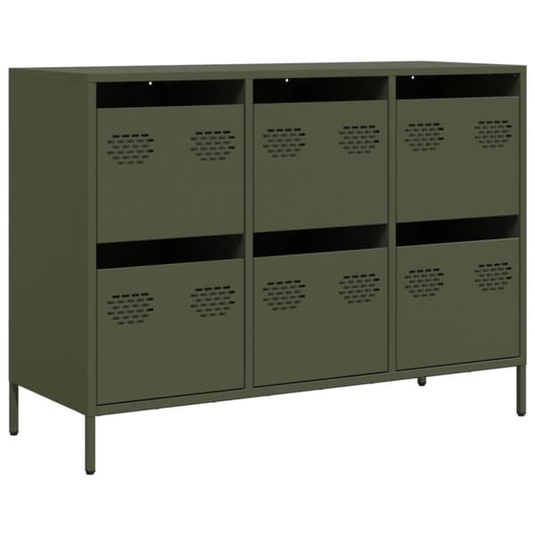 vidaXL senkki oliivinvihreä 101,5x39x73,5 cm kylmävalssattu teräs