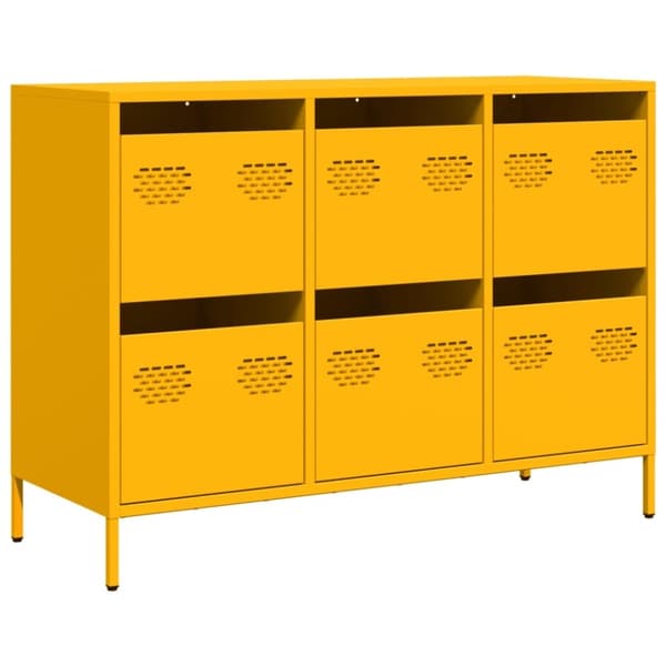 vidaXL Senkki Sinapinkeltainen 101,5x39x73,5 cm Kylmävalssattu teräs