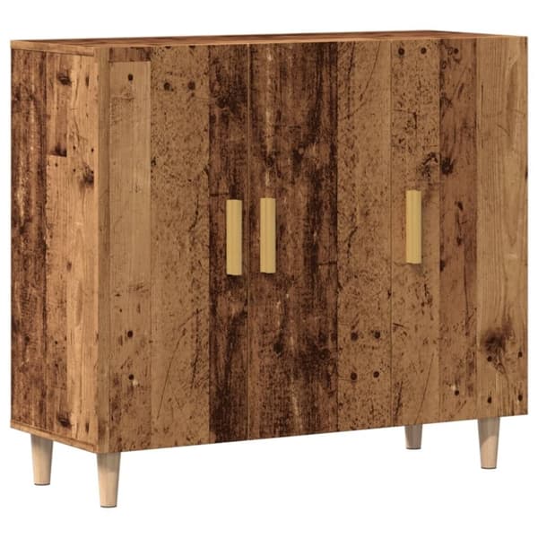 vidaXL skab 90x34x80 cm konstrueret træ gammelt træ-look