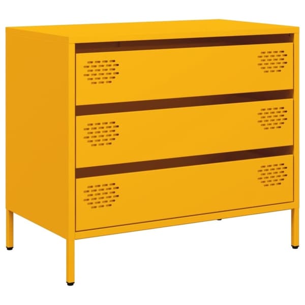 vidaXL skab 68x39x58,5 cm koldvalset stål sennepsgul