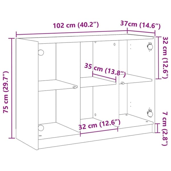 vidaXL skænk 102x37x75,5 cm konstrueret træ antikt trælook