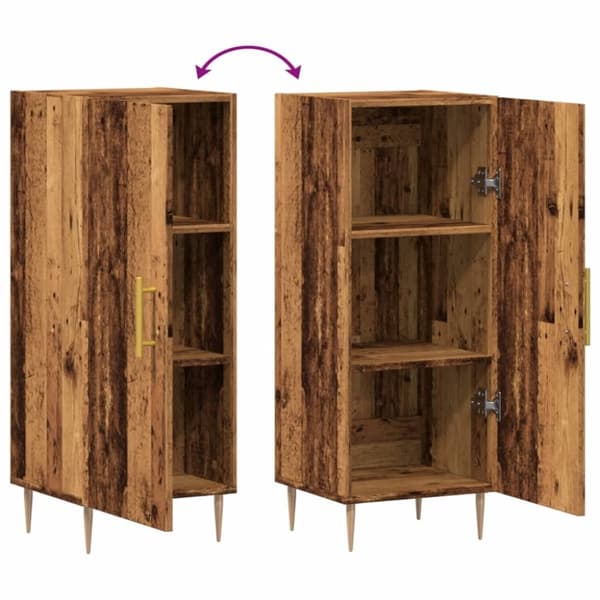 vidaXL Skjenk gammelt tre 34,5x34x90 cm konstruert tre