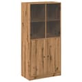 Miniatyrbilde 3 av 11: vidaXL Highboard med dører artisan eik 68x37x142 cm konstruert tre