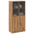 Miniatyrbilde 4 av 11: vidaXL Highboard med dører artisan eik 68x37x142 cm konstruert tre