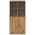 Miniatyrbilde 5 av 11: vidaXL Highboard med dører artisan eik 68x37x142 cm konstruert tre