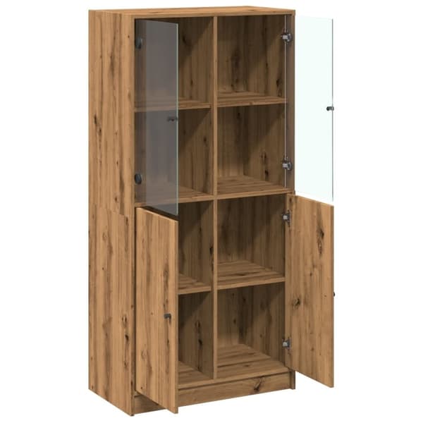 vidaXL Highboard med dører artisan eik 68x37x142 cm konstruert tre