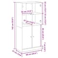 Miniatyrbilde 11 av 11: vidaXL Highboard med dører artisan eik 68x37x142 cm konstruert tre